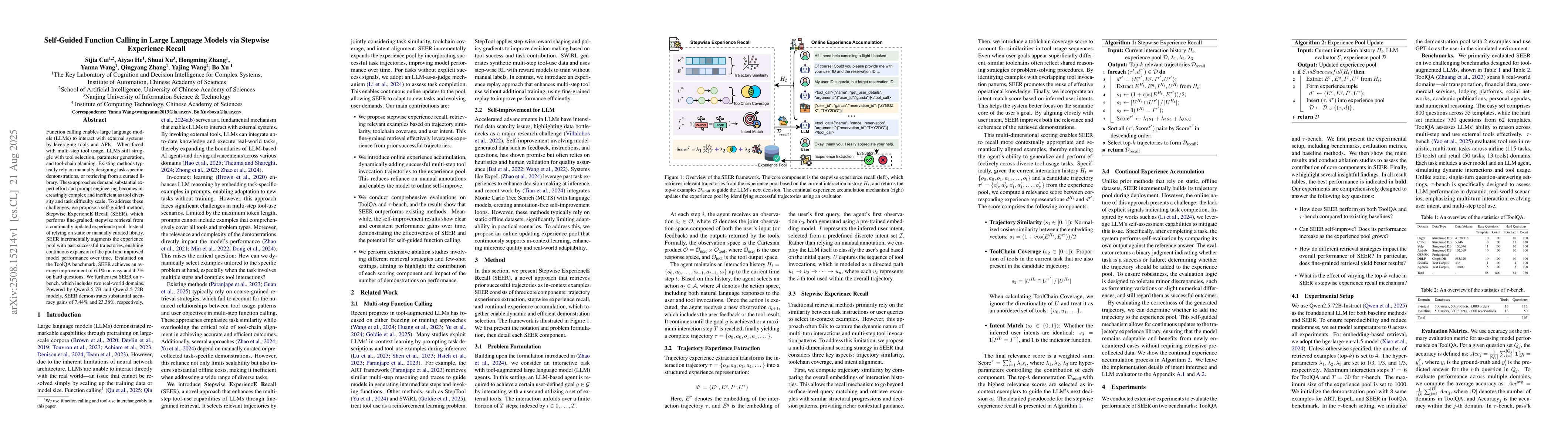 Thumbnail for Self-Guided Function Calling in Large Language Models via Stepwise
  Experience Recall