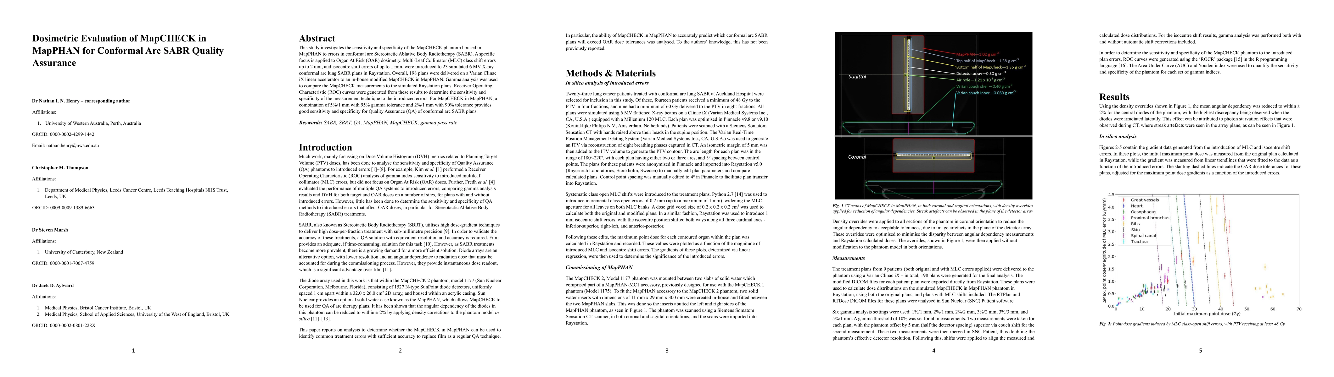 Thumbnail for Dosimetric Evaluation of MapCHECK in MapPHAN for Conformal Arc SABR
  Quality Assurance