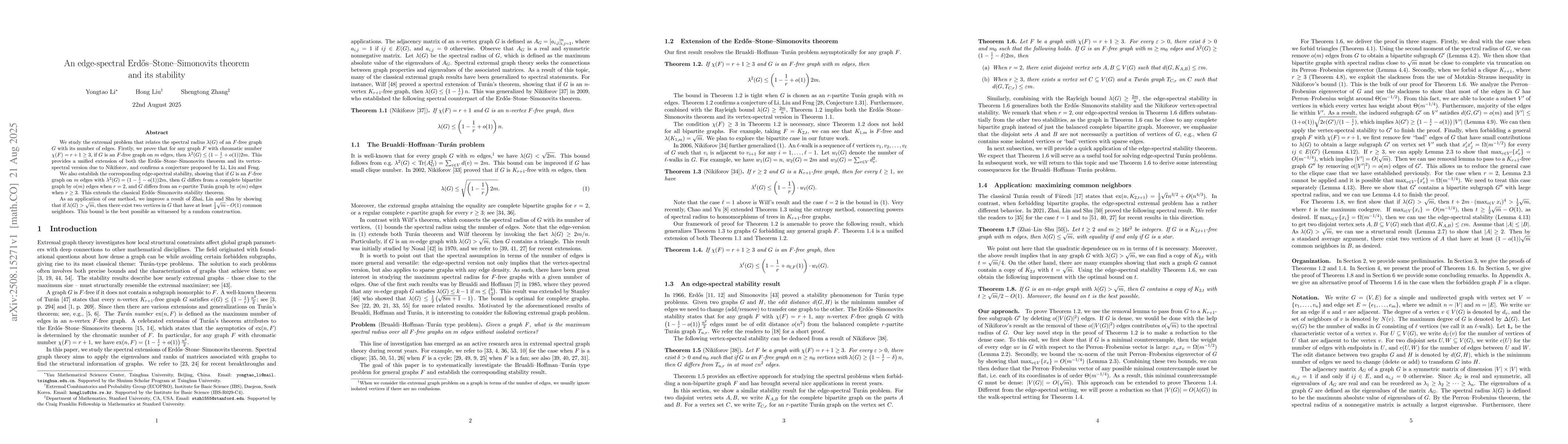 Thumbnail for An edge-spectral Erdős-Stone-Simonovits theorem and its stability