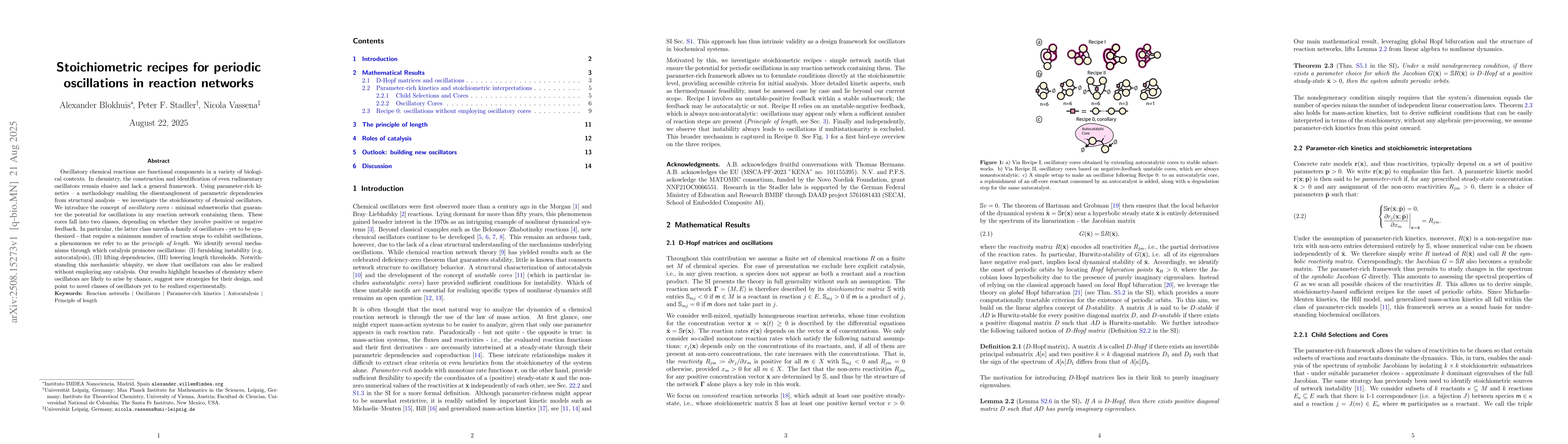 Thumbnail for Stoichiometric recipes for periodic oscillations in reaction networks