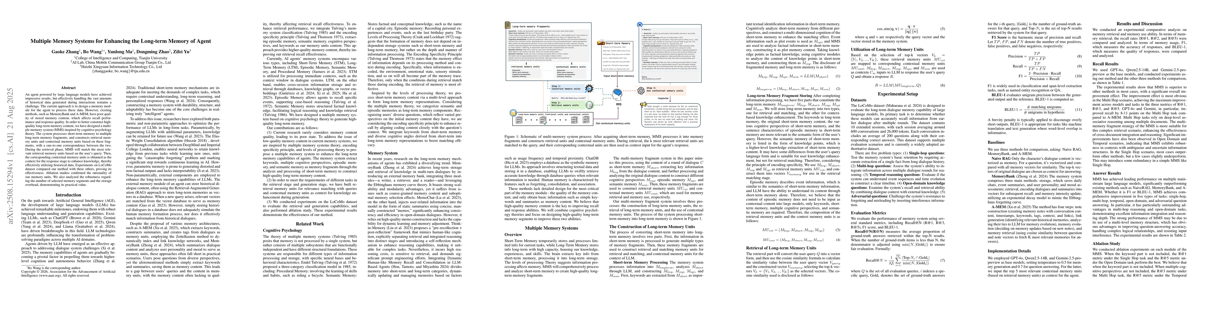 Thumbnail for Multiple Memory Systems for Enhancing the Long-term Memory of Agent