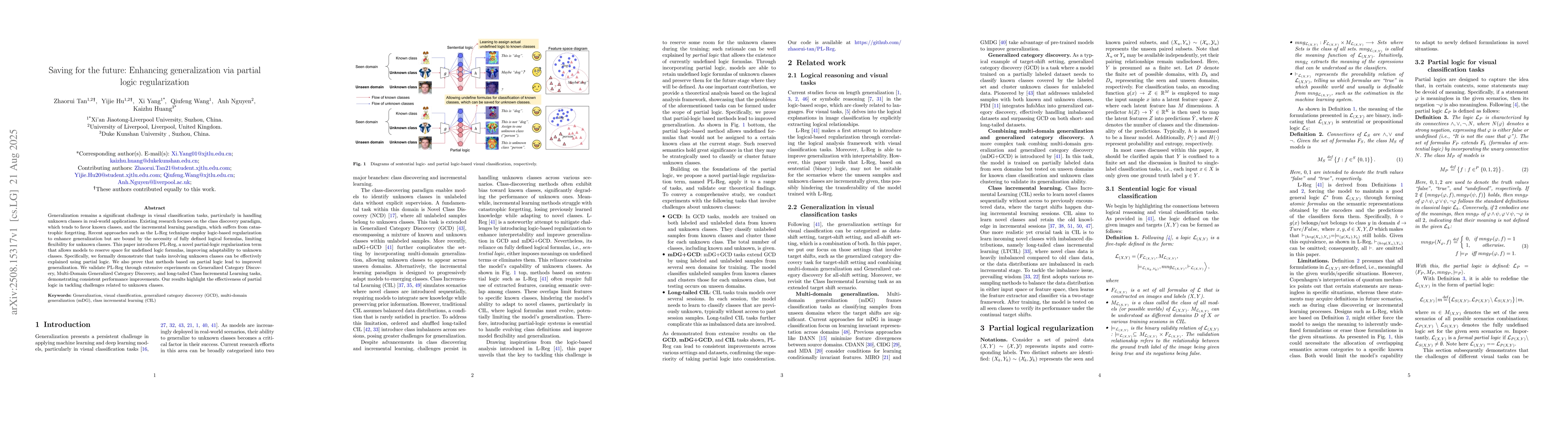 Thumbnail for Saving for the future: Enhancing generalization via partial logic
  regularization