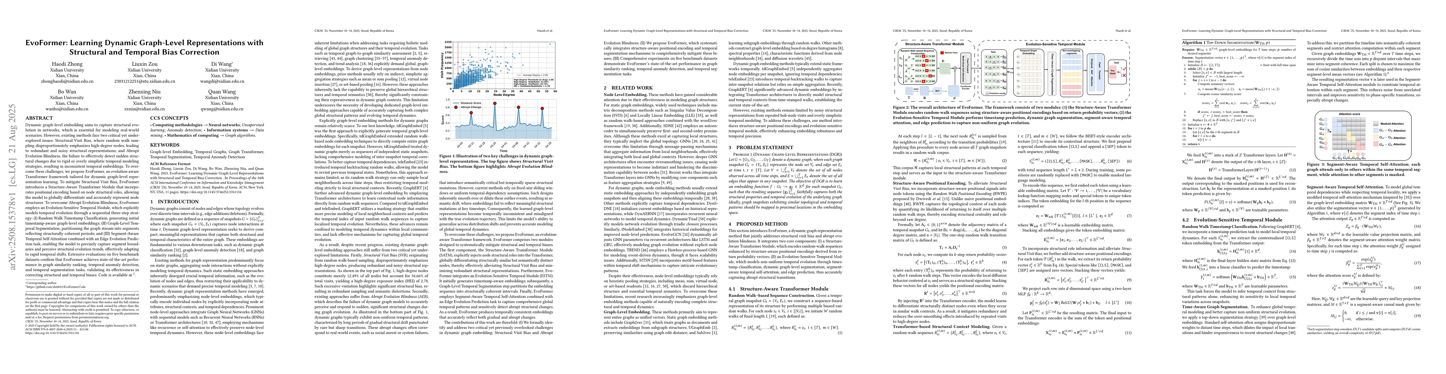 Thumbnail for EvoFormer: Learning Dynamic Graph-Level Representations with Structural
  and Temporal Bias Correction