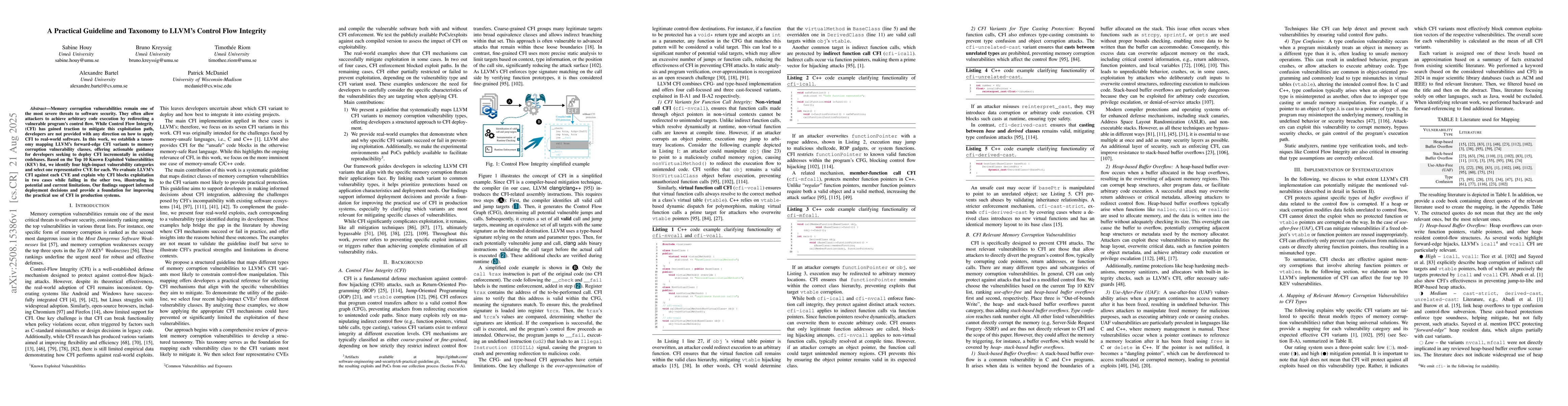 Thumbnail for A Practical Guideline and Taxonomy to LLVM's Control Flow Integrity