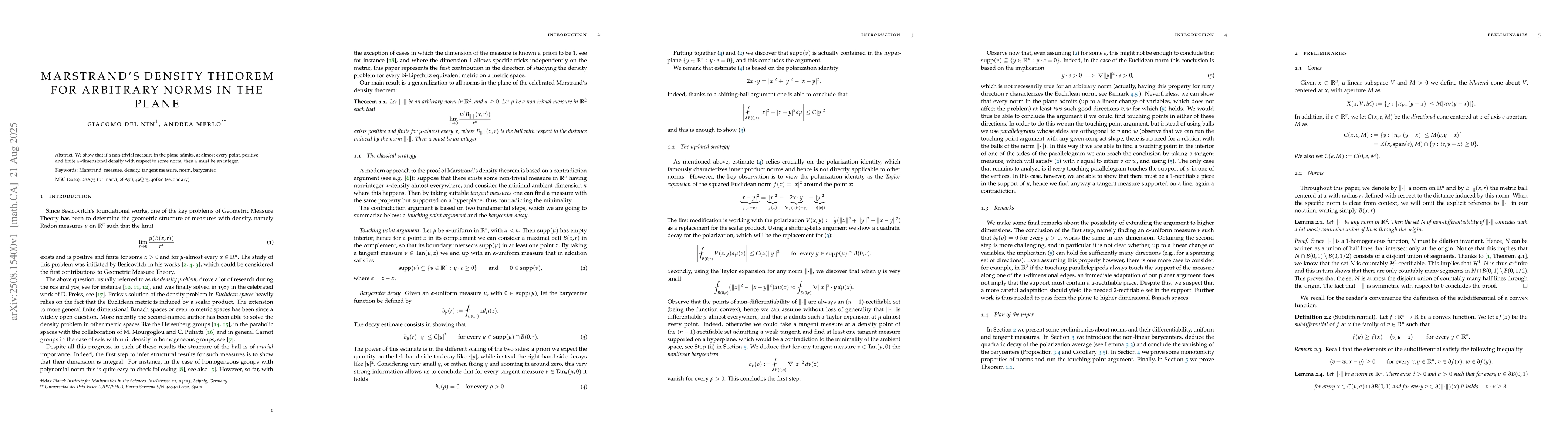 Thumbnail for Marstrand's density theorem for arbitrary norms in the plane