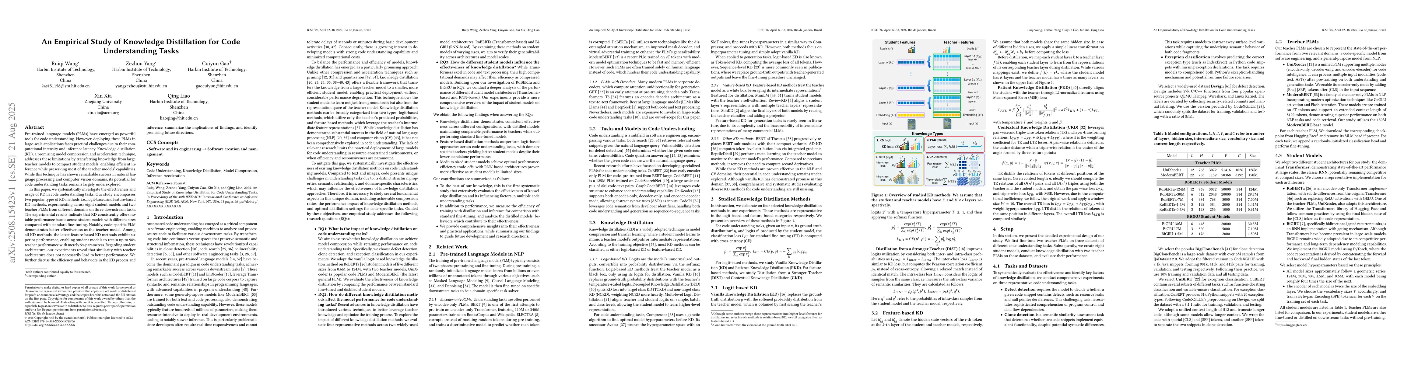 Thumbnail for An Empirical Study of Knowledge Distillation for Code Understanding
  Tasks