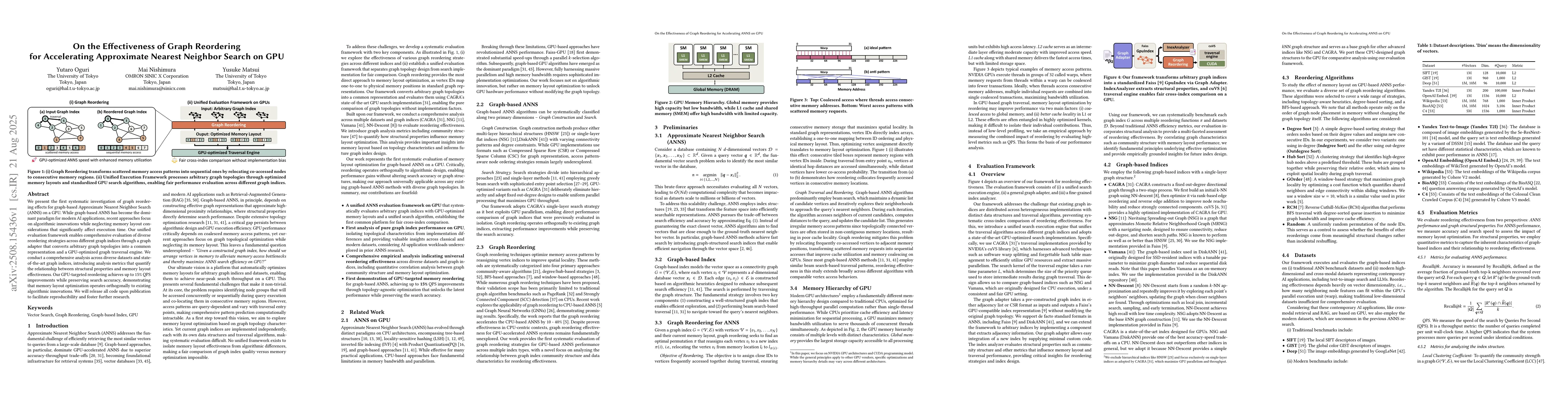Thumbnail for On the Effectiveness of Graph Reordering for Accelerating Approximate
  Nearest Neighbor Search on GPU