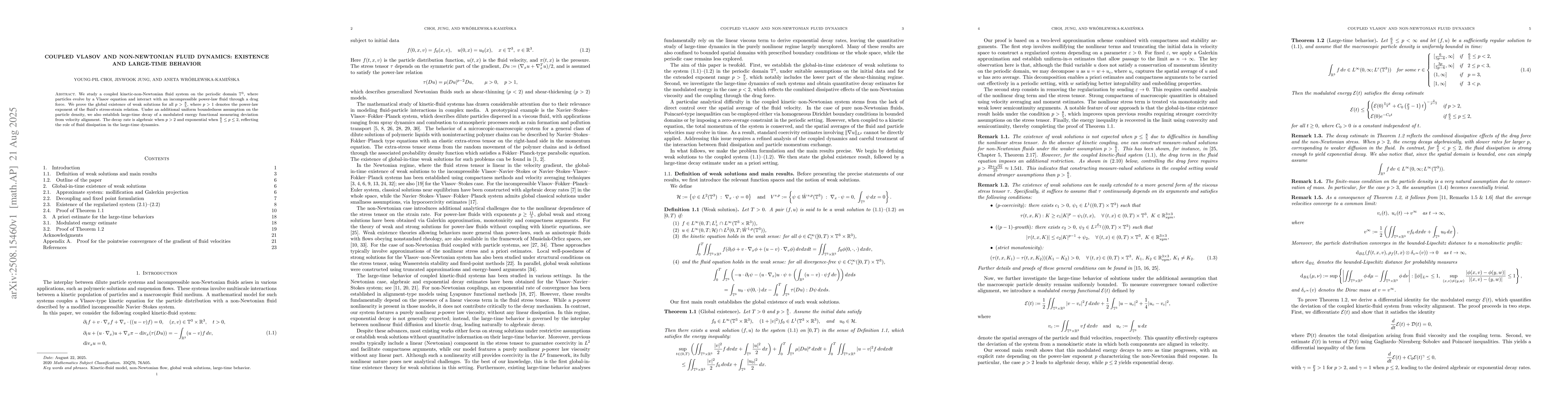 Thumbnail for Coupled Vlasov and non-Newtonian fluid dynamics: existence and
  large-time behavior