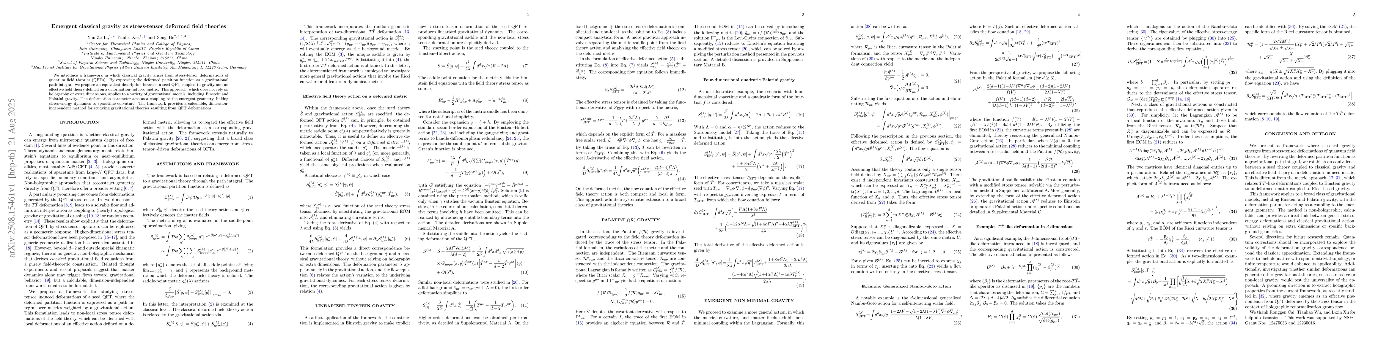 Thumbnail for Emergent classical gravity as stress-tensor deformed field theories