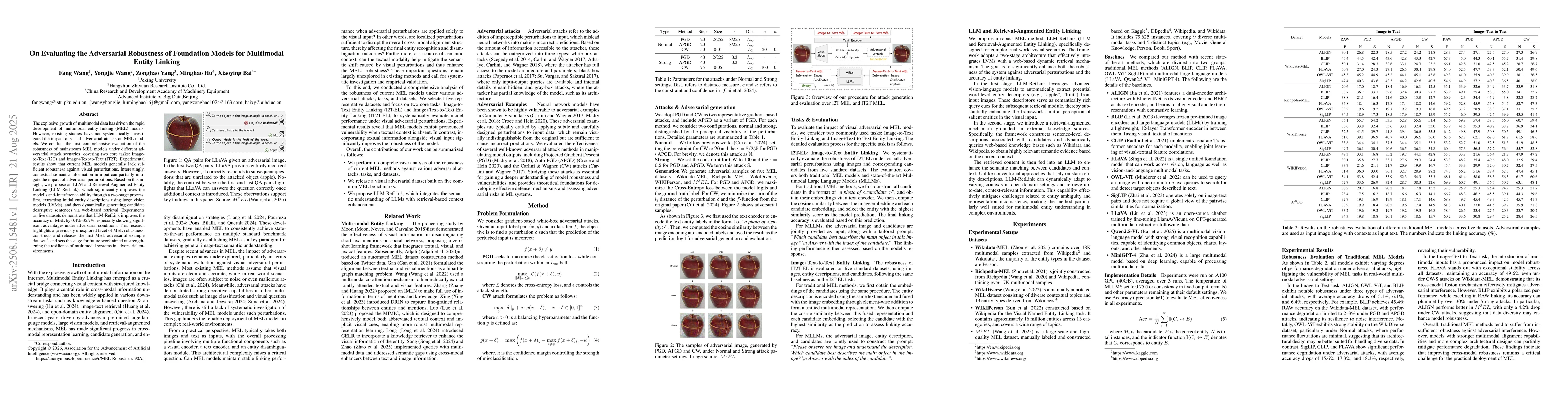 Thumbnail for On Evaluating the Adversarial Robustness of Foundation Models for
  Multimodal Entity Linking