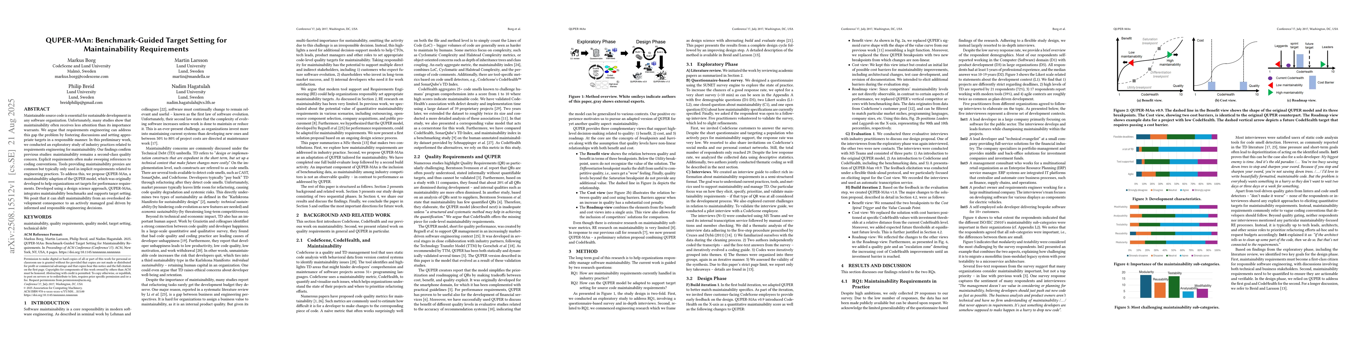 Thumbnail for QUPER-MAn: Benchmark-Guided Target Setting for Maintainability
  Requirements