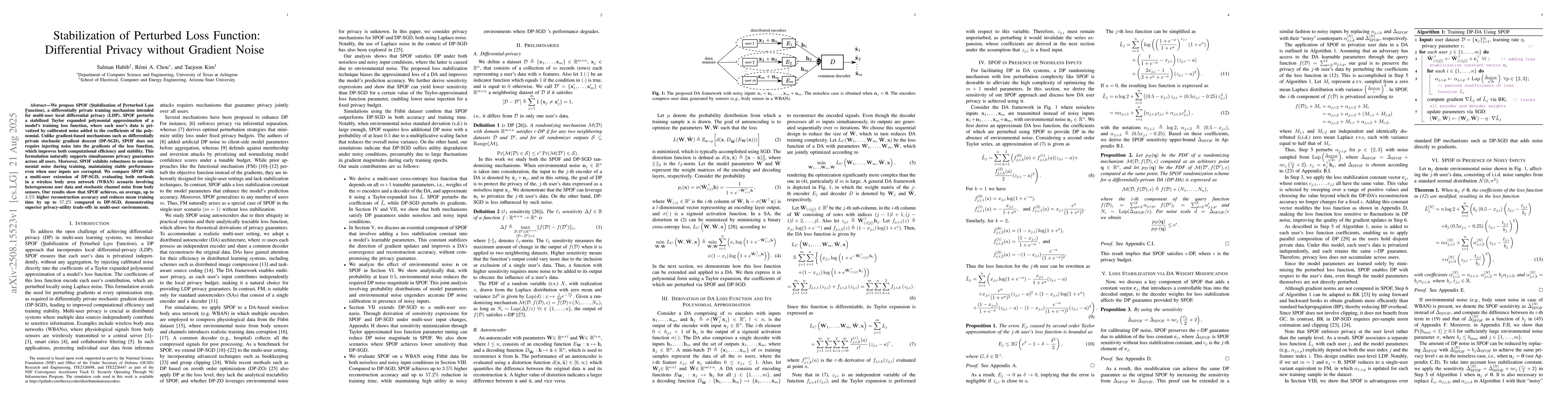 Thumbnail for Stabilization of Perturbed Loss Function: Differential Privacy without
  Gradient Noise