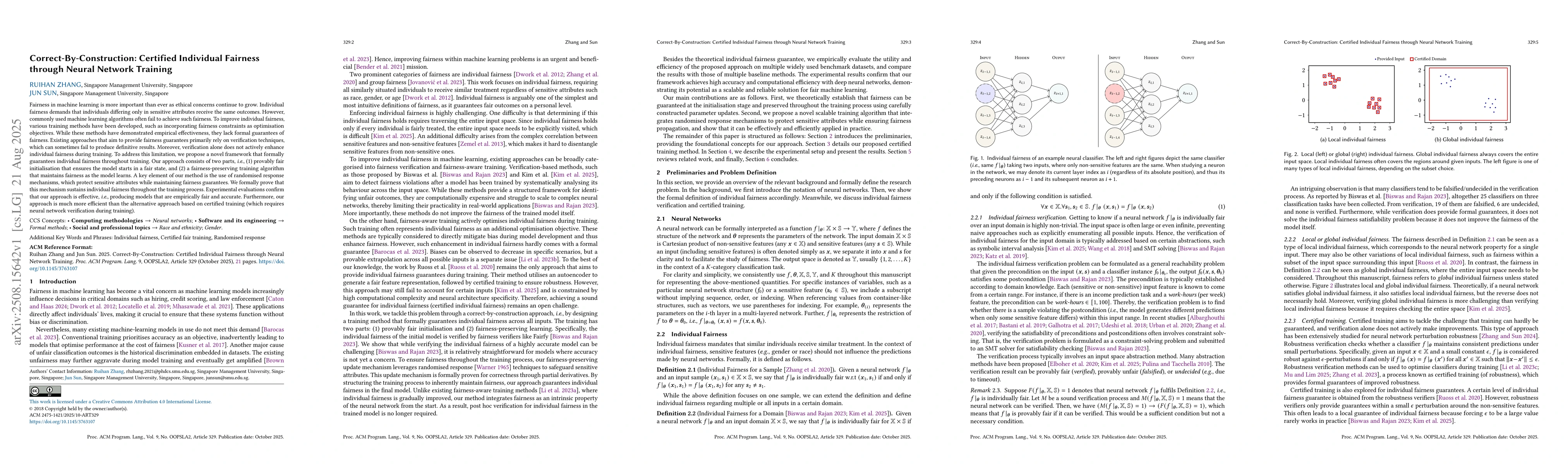 Thumbnail for Correct-By-Construction: Certified Individual Fairness through Neural
  Network Training
