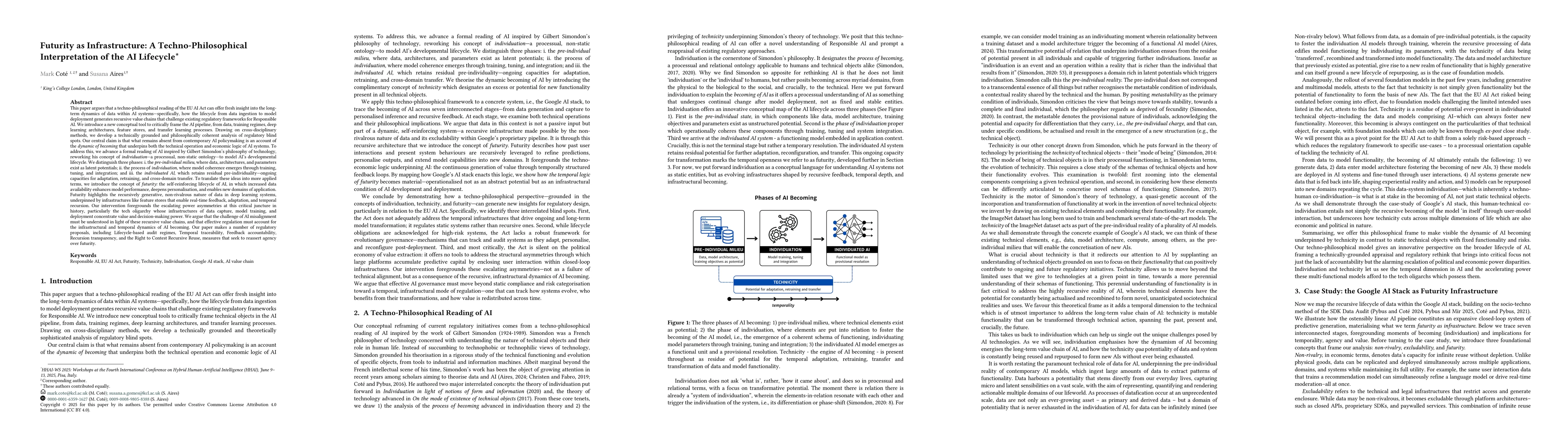 Thumbnail for Futurity as Infrastructure: A Techno-Philosophical Interpretation of the
  AI Lifecycle