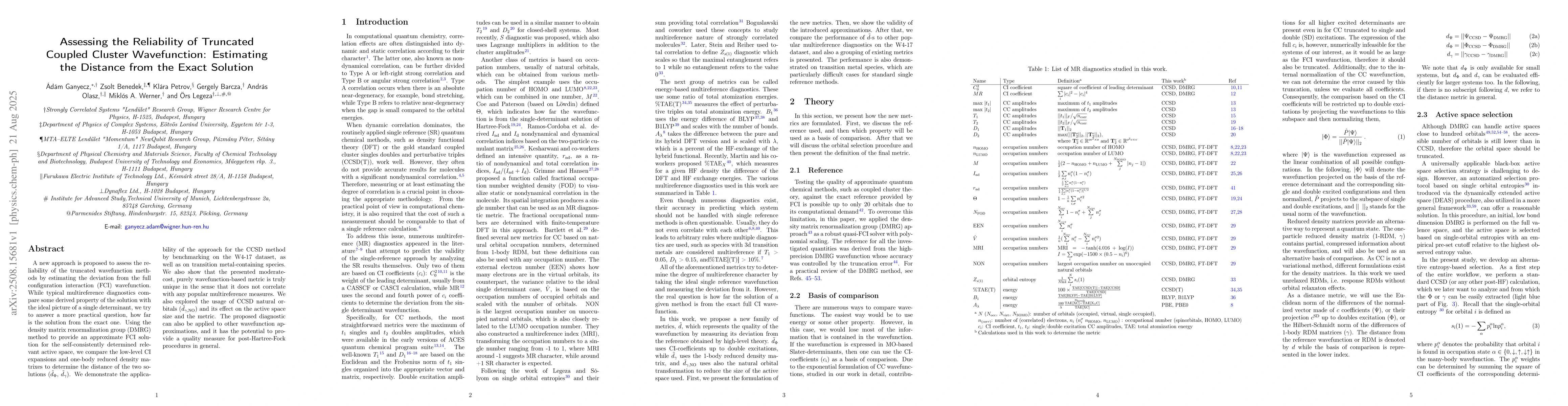 Thumbnail for Assessing the Reliability of Truncated Coupled Cluster Wavefunction:
  Estimating the Distance from the Exact Solution