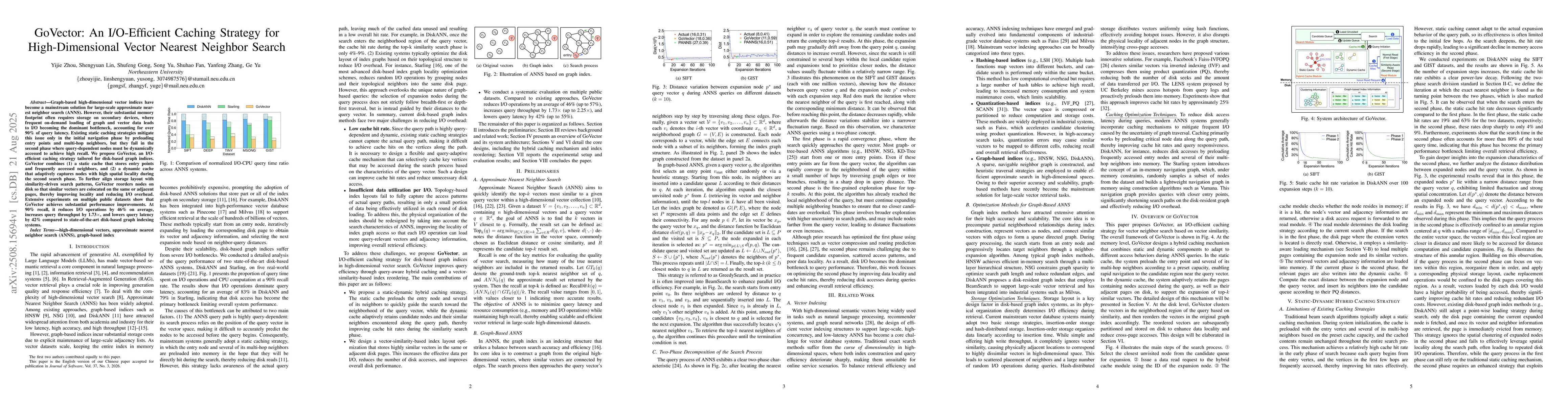 Thumbnail for GoVector: An I/O-Efficient Caching Strategy for High-Dimensional Vector
  Nearest Neighbor Search