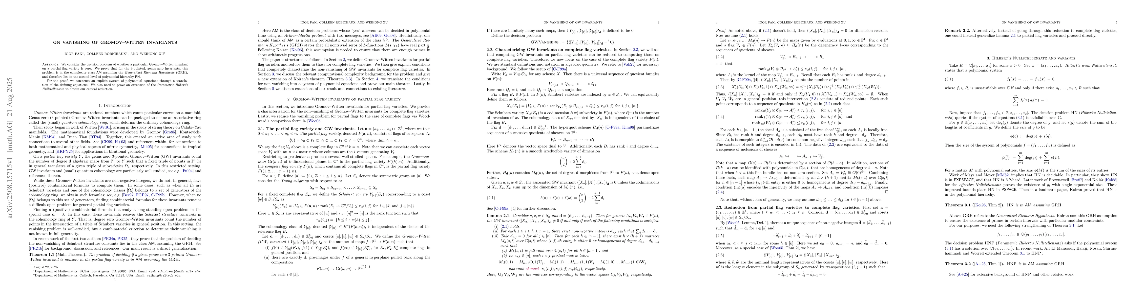 Thumbnail for On Vanishing of Gromov--Witten Invariants
