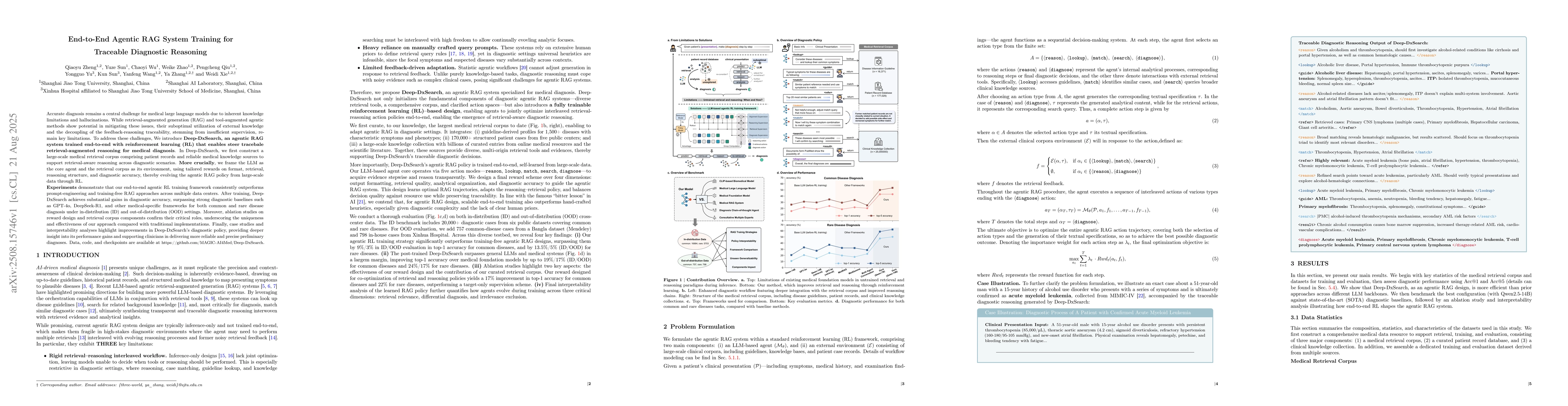 Thumbnail for End-to-End Agentic RAG System Training for Traceable Diagnostic
  Reasoning