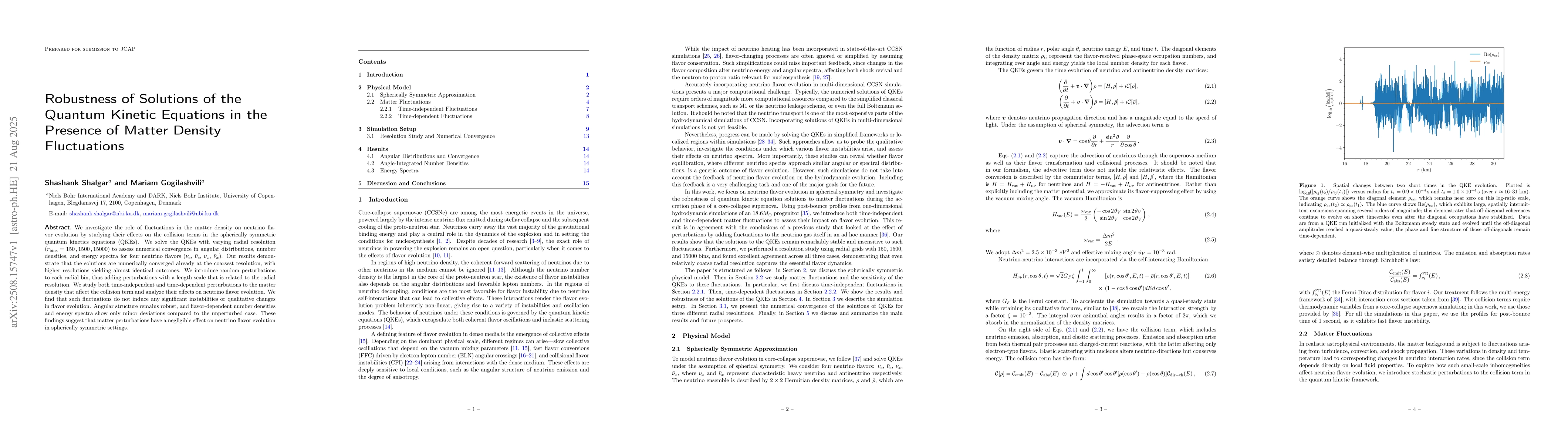 Thumbnail for Robustness of Solutions of the Quantum Kinetic Equations in the Presence
  of Matter Density Fluctuations