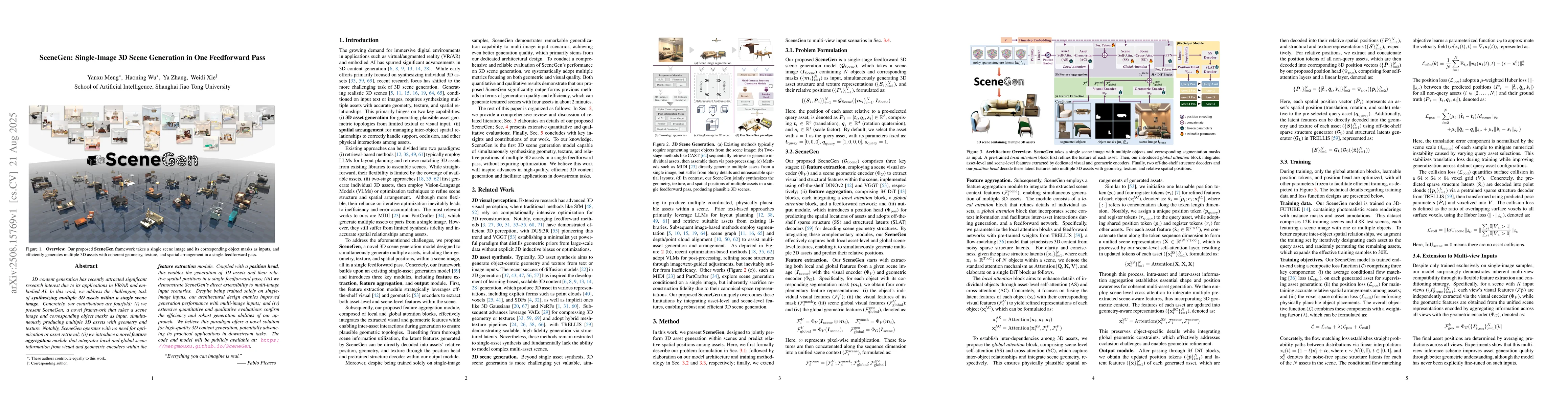 Thumbnail for SceneGen: Single-Image 3D Scene Generation in One Feedforward Pass