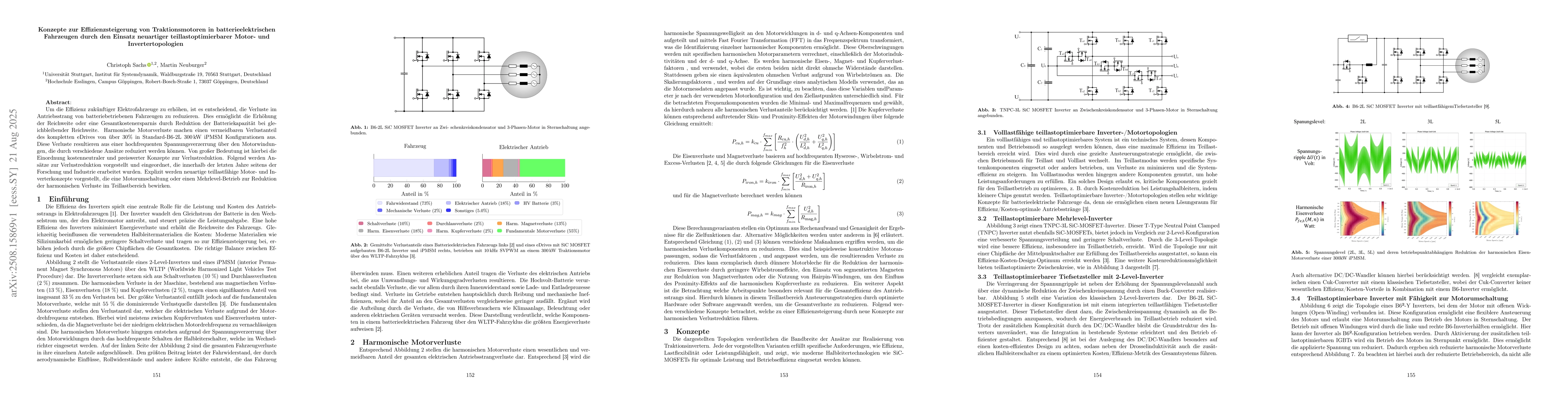Thumbnail for Konzepte zur Effizienzsteigerung von Traktionsmotoren in
  batterieelektrischen Fahrzeugen durch den Einsatz neuartiger
  teillastoptimierbarer Motor- und Invertertopologien
