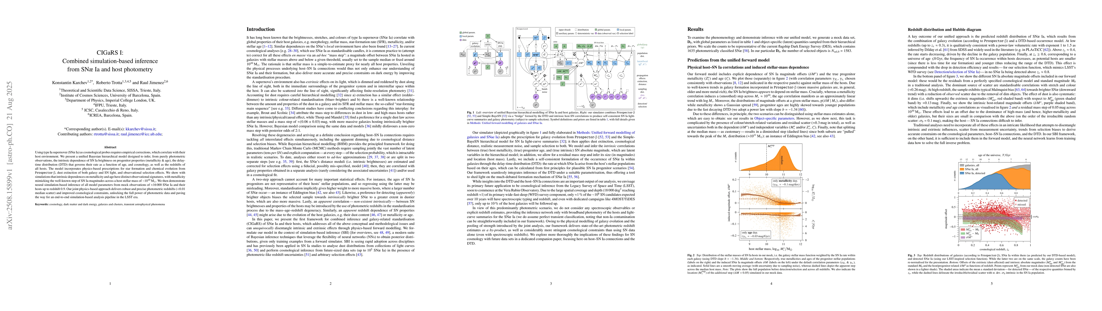 Thumbnail for CIGaRS I: Combined simulation-based inference from SNae Ia and host
  photometry