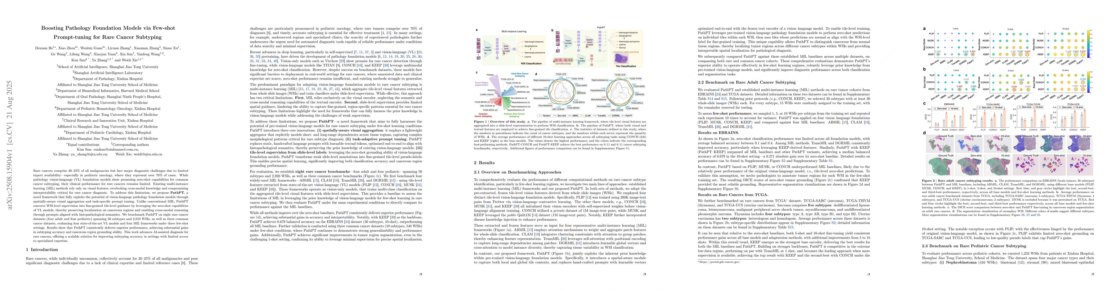 Thumbnail for Boosting Pathology Foundation Models via Few-shot Prompt-tuning for Rare
  Cancer Subtyping