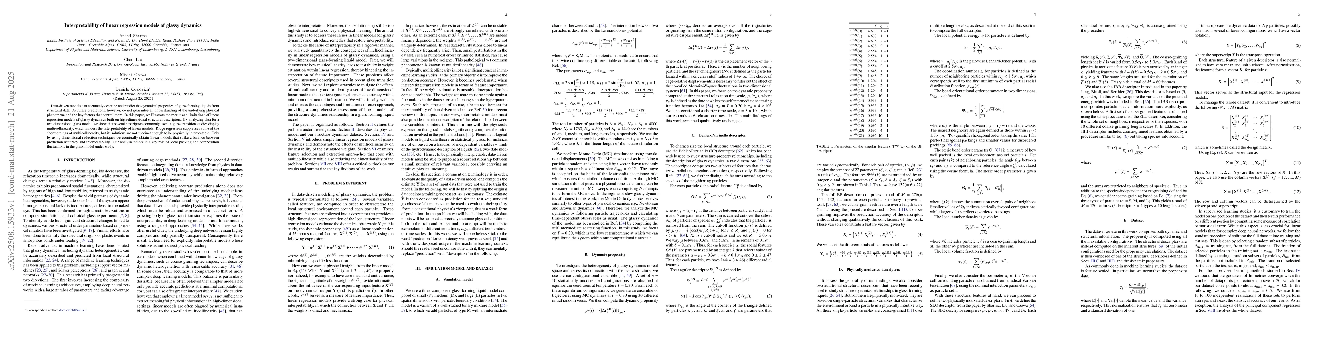 Thumbnail for Interpretability of linear regression models of glassy dynamics