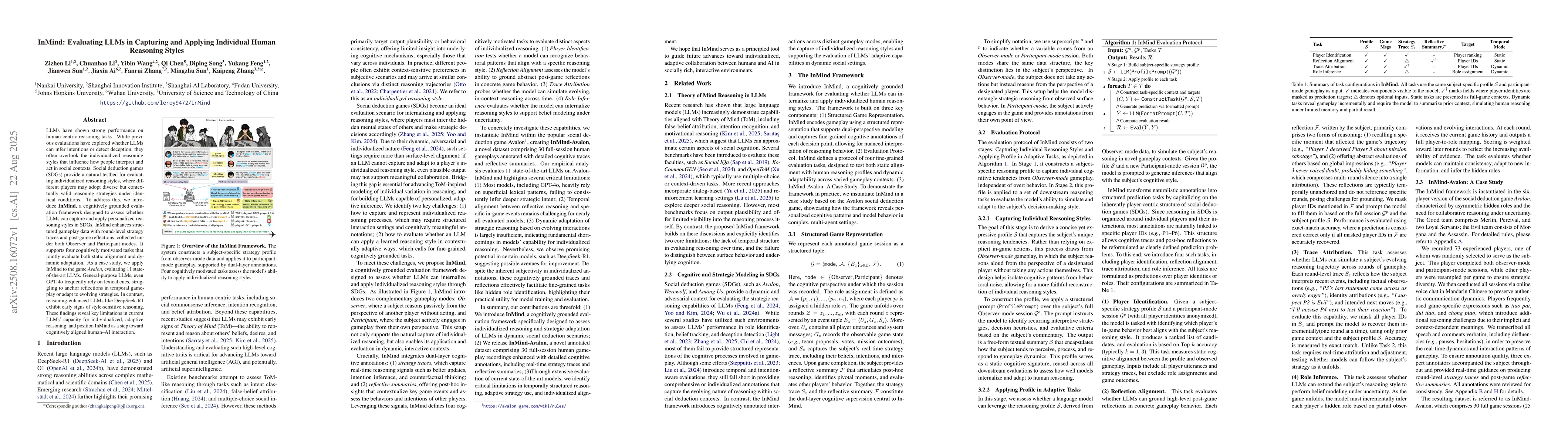 Thumbnail for InMind: Evaluating LLMs in Capturing and Applying Individual Human
  Reasoning Styles