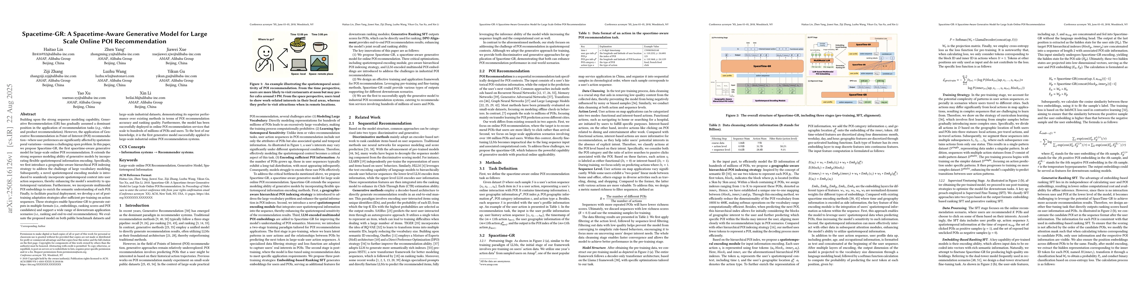 Thumbnail for Spacetime-GR: A Spacetime-Aware Generative Model for Large Scale Online
  POI Recommendation