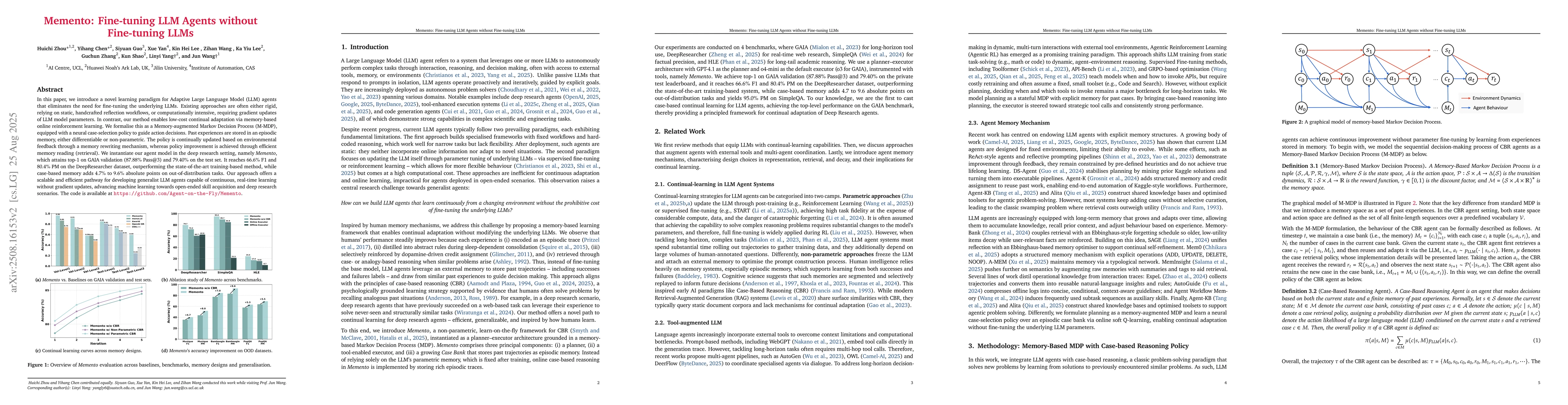 Thumbnail for Memento: Fine-tuning LLM Agents without Fine-tuning LLMs