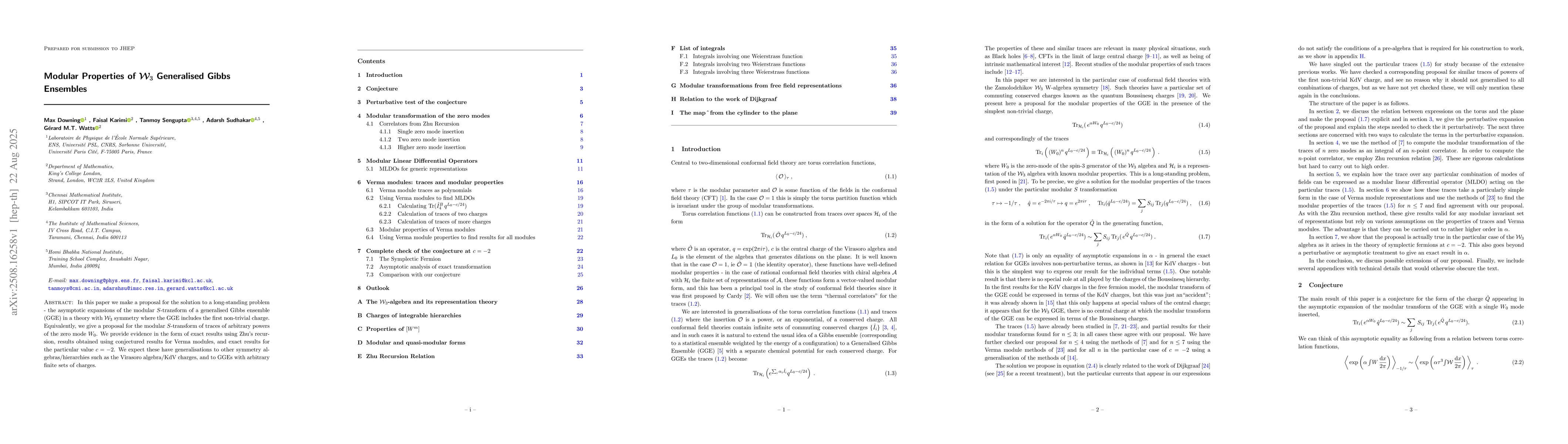 Thumbnail for Modular Properties of $\mathcal{W}_3$ Generalised Gibbs Ensembles