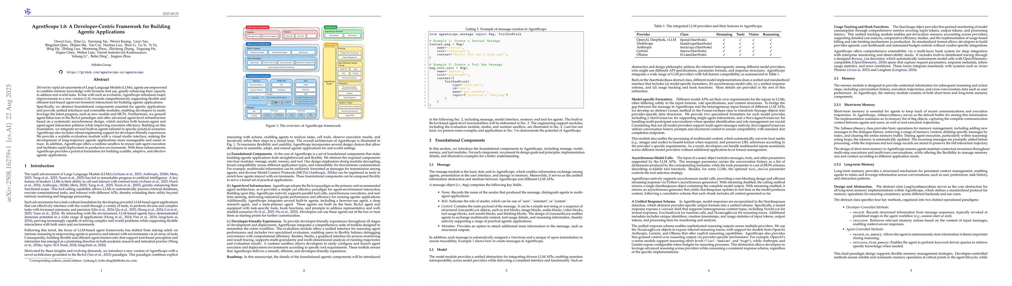 Thumbnail for AgentScope 1.0: A Developer-Centric Framework for Building Agentic
  Applications
