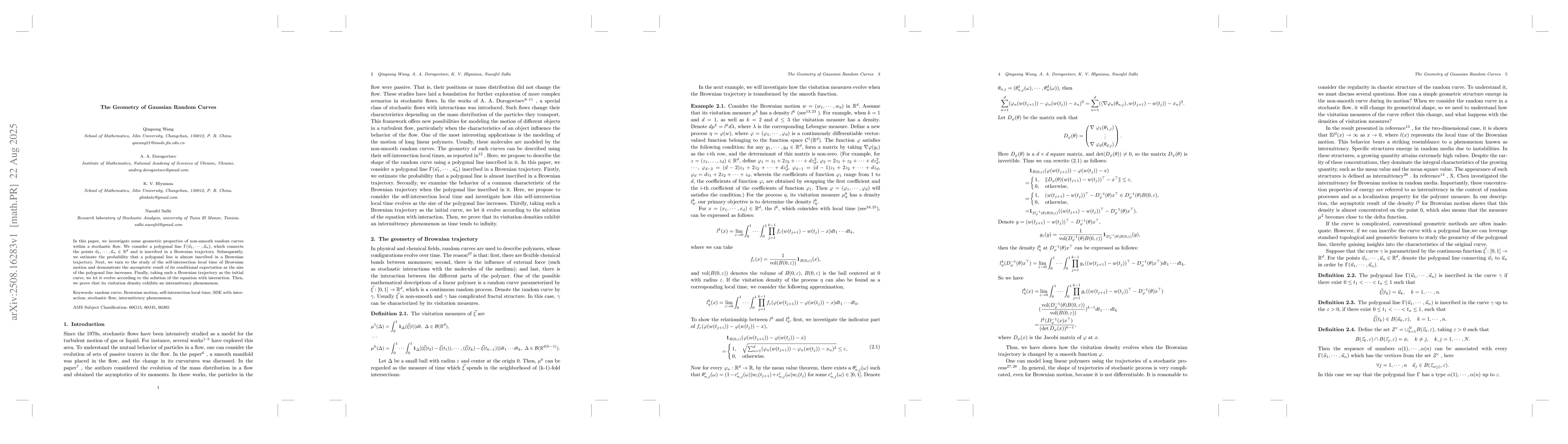 Thumbnail for The Geometry of Gaussian Random Curves