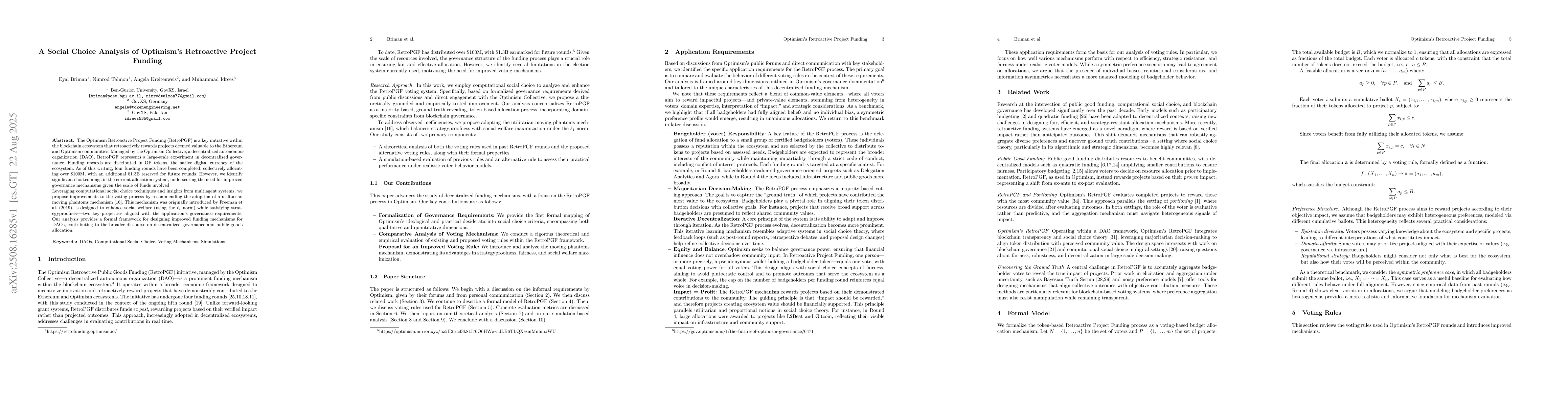 Thumbnail for A Social Choice Analysis of Optimism's Retroactive Project Funding