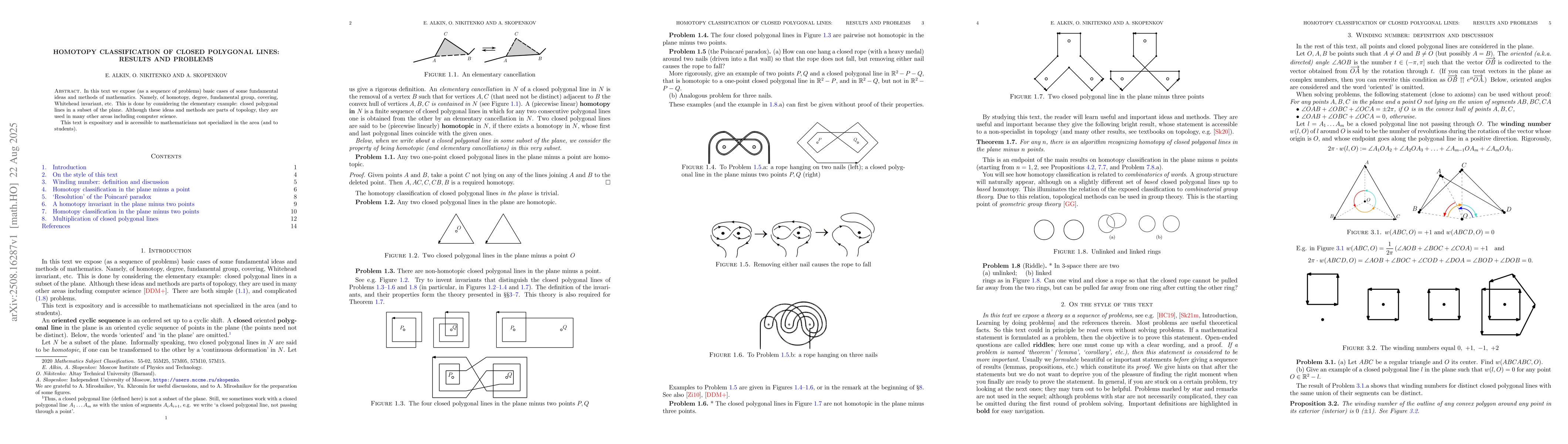 Thumbnail for Homotopy classification of closed polygonal lines: results and problems