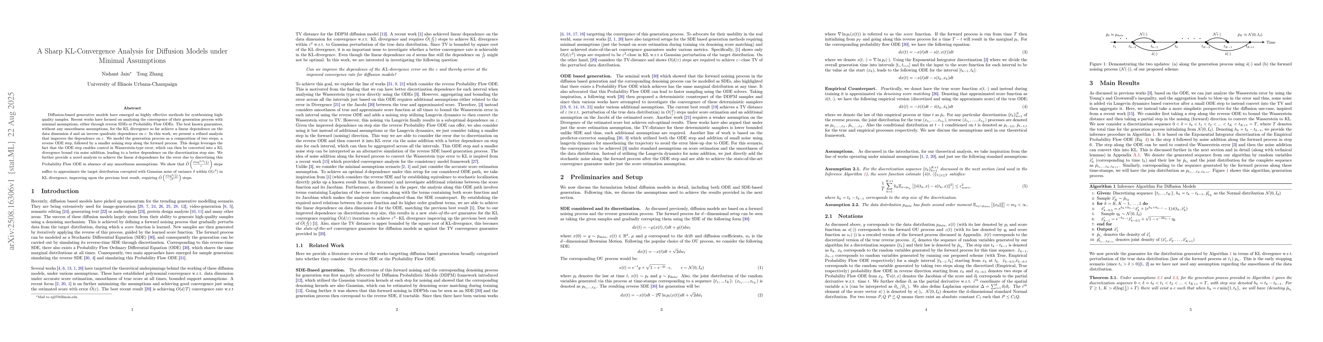 Thumbnail for A Sharp KL-Convergence Analysis for Diffusion Models under Minimal
  Assumptions