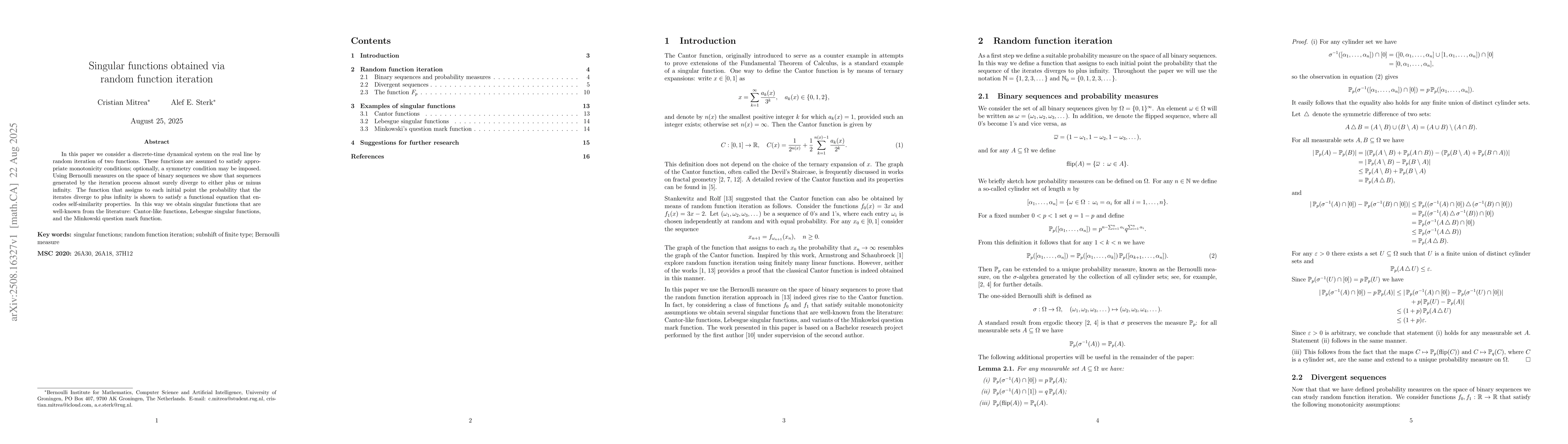 Thumbnail for Singular functions obtained via random function iteration