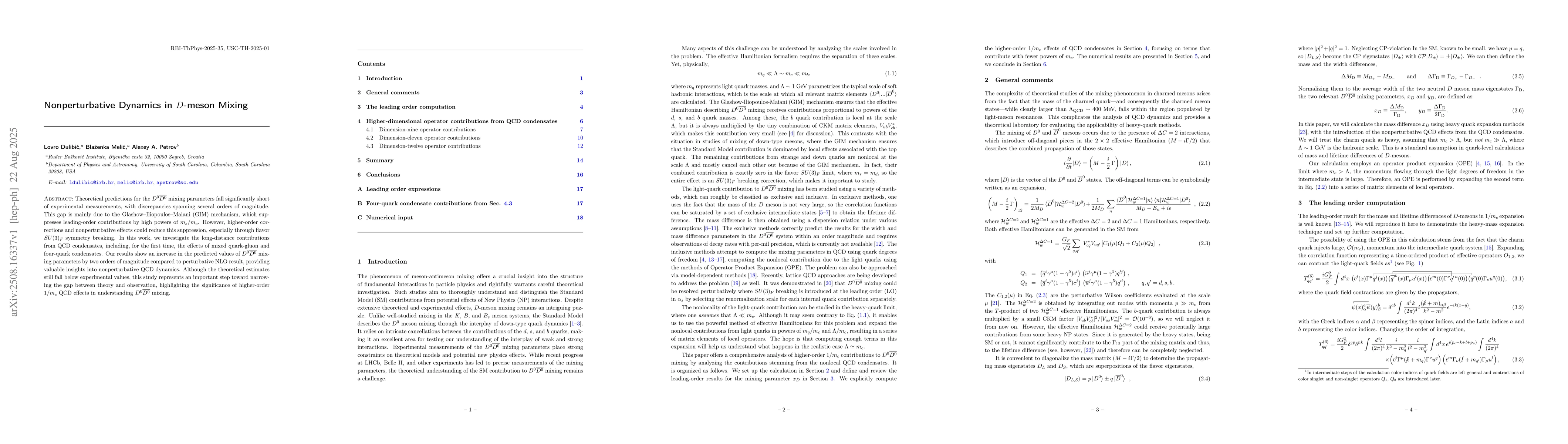 Thumbnail for Nonperturbative Dynamics in D-meson Mixing