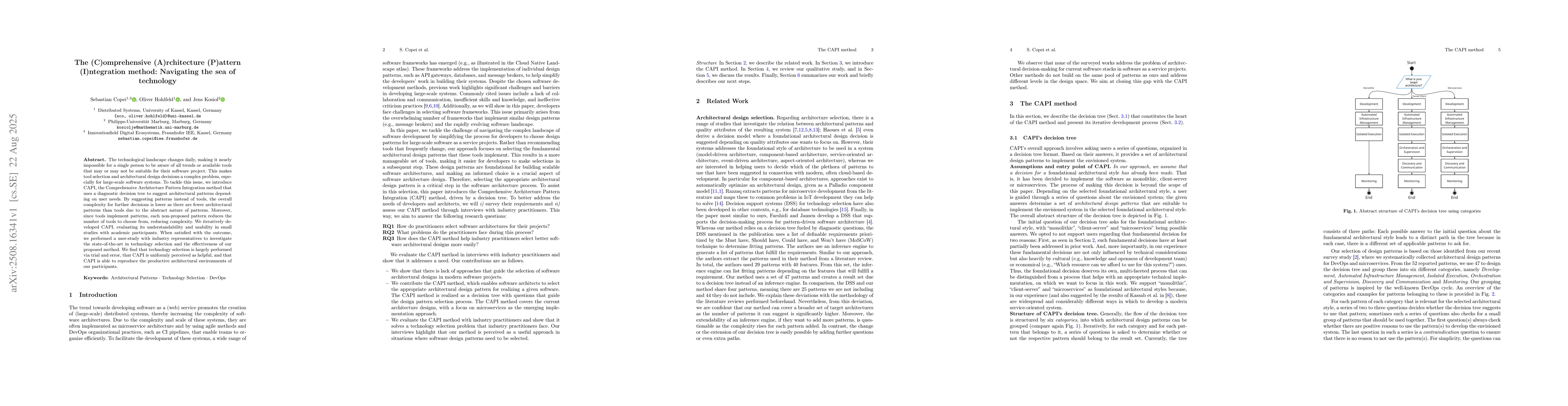 Thumbnail for The (C)omprehensive (A)rchitecture (P)attern (I)ntegration method:
  Navigating the sea of technology