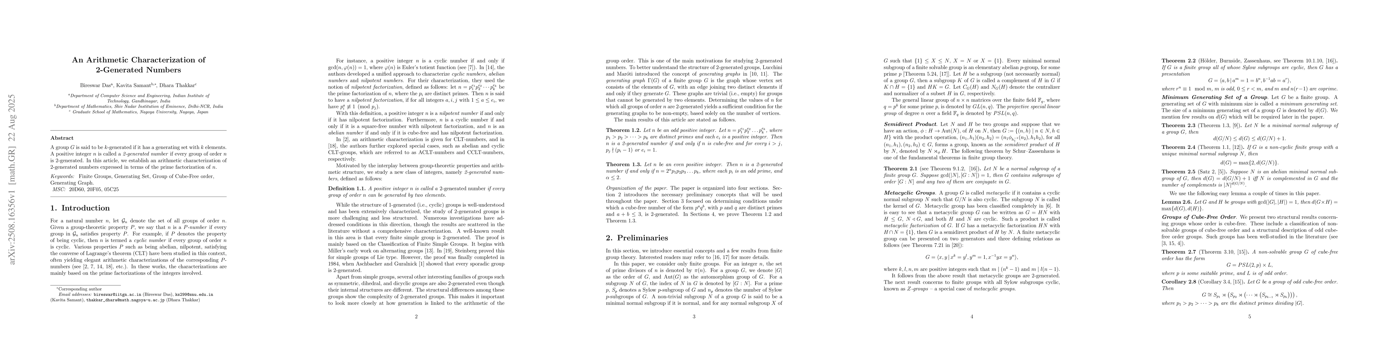 Thumbnail for An Arithmetic Characterization of 2-Generated Numbers