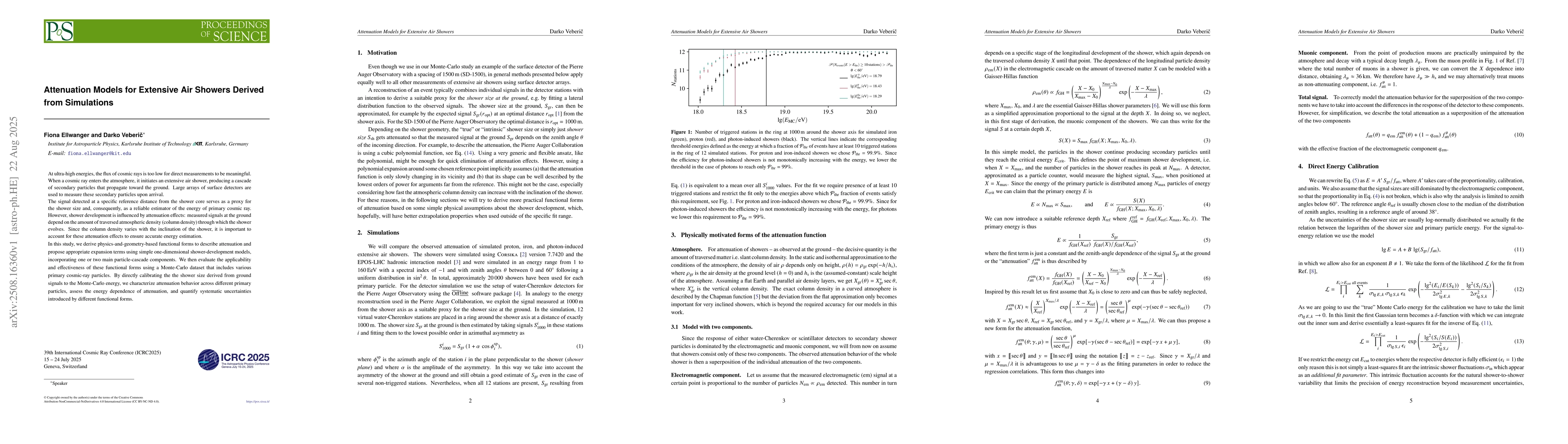 Thumbnail for Attenuation Models for Extensive Air Showers Derived from Simulations