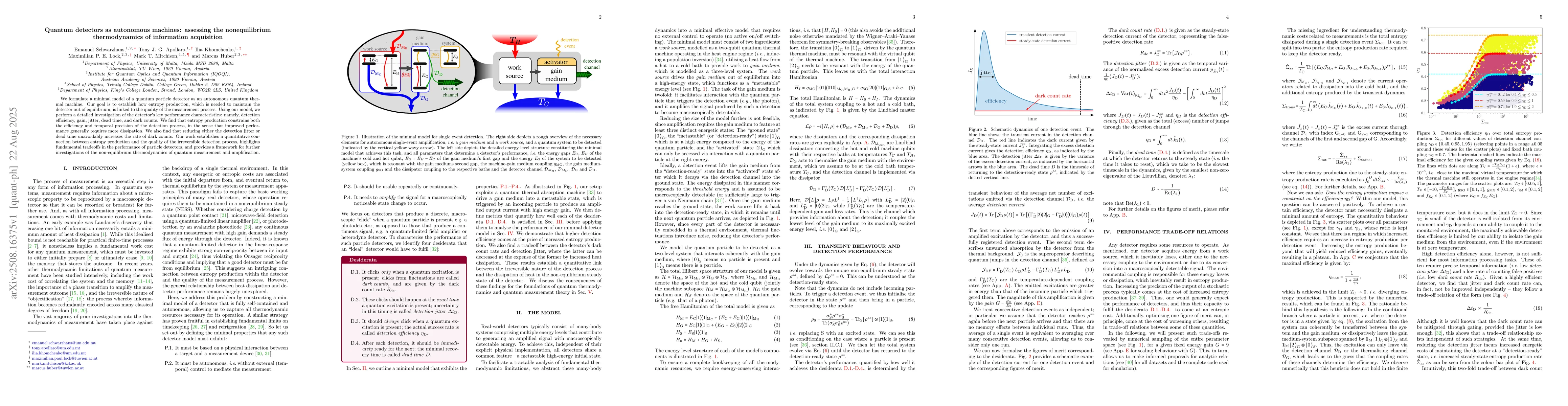 Thumbnail for Quantum detectors as autonomous machines: assessing the nonequilibrium
  thermodynamics of information acquisition