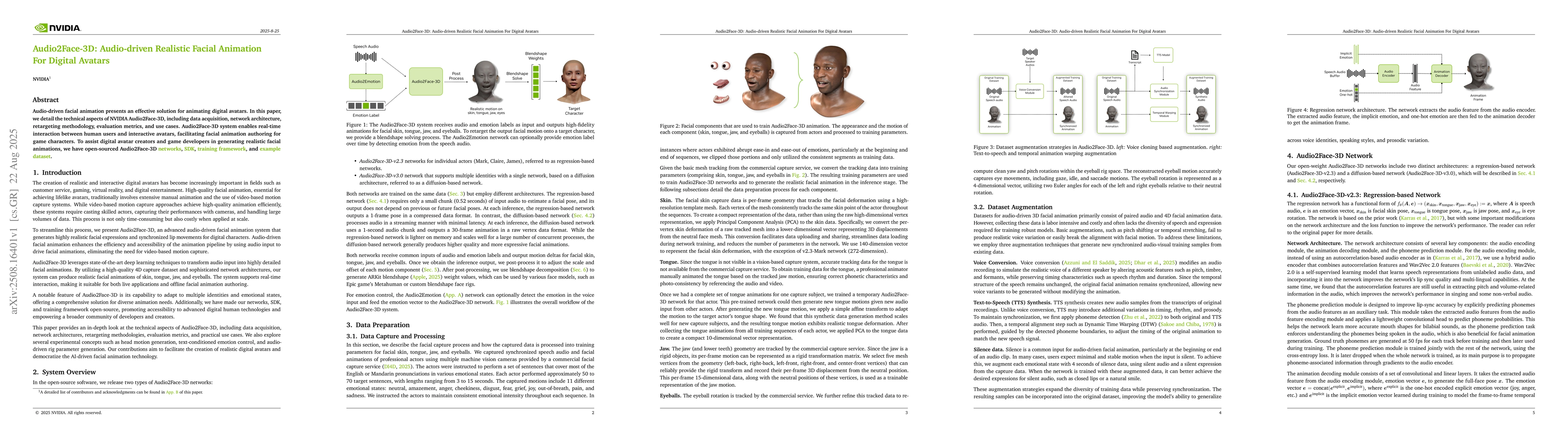 Thumbnail for Audio2Face-3D: Audio-driven Realistic Facial Animation For Digital
  Avatars