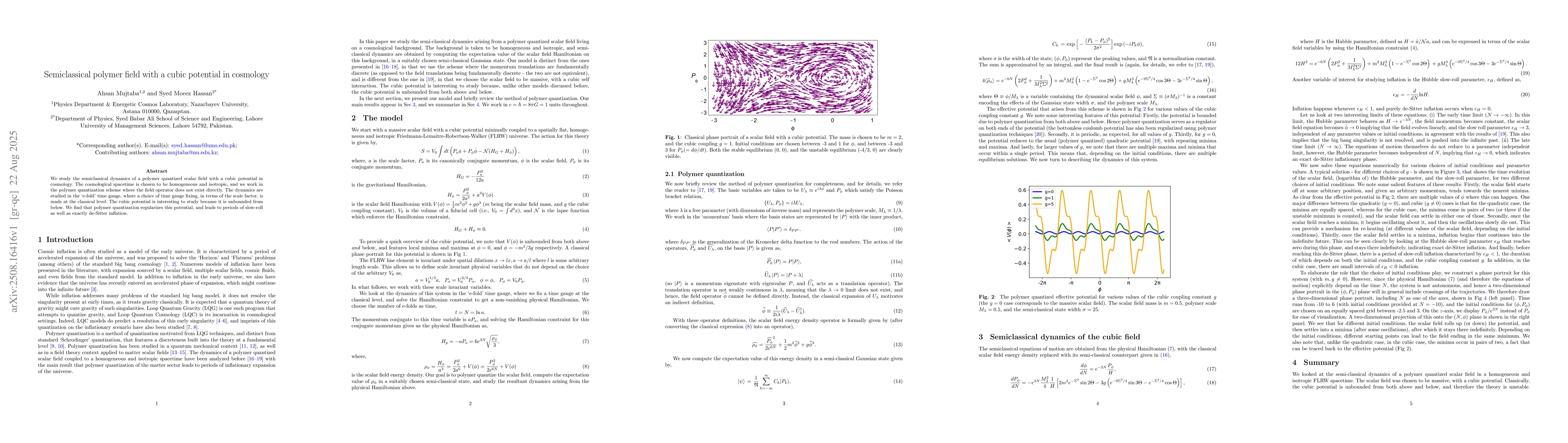 Thumbnail for Semiclassical polymer field with a cubic potential in cosmology