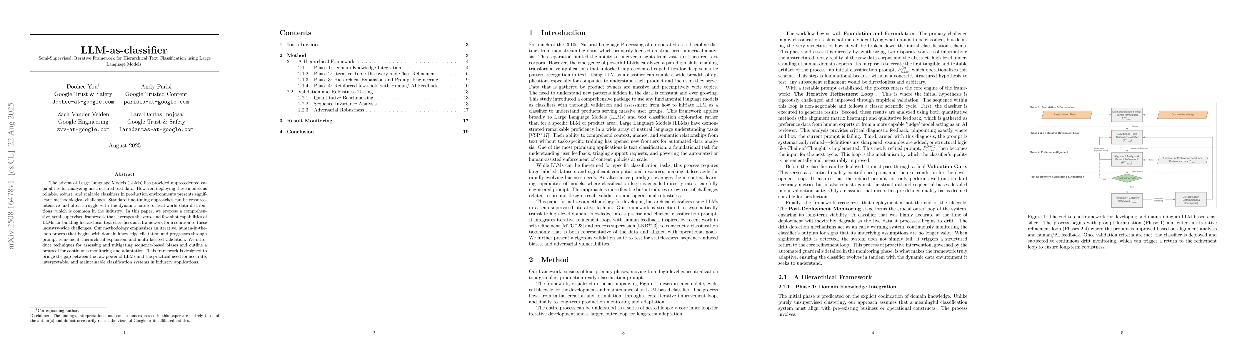 Thumbnail for LLM-as-classifier: Semi-Supervised, Iterative Framework for Hierarchical
  Text Classification using Large Language Models