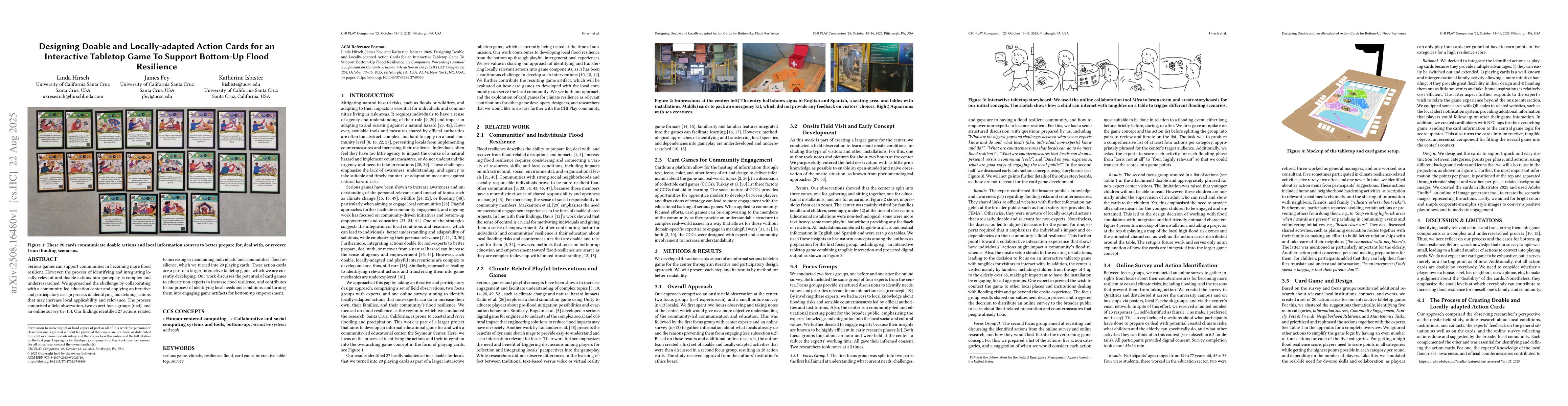 Thumbnail for Designing Doable and Locally-adapted Action Cards for an Interactive
  Tabletop Game To Support Bottom-Up Flood Resilience