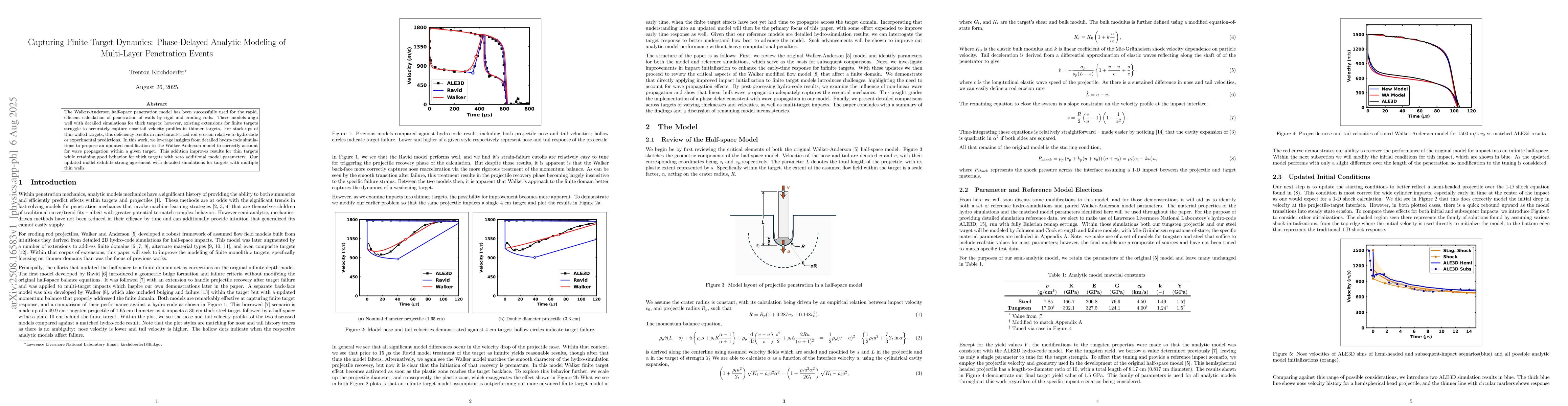Thumbnail for Capturing Finite Target Dynamics: Phase-Delayed Analytic Modeling of
  Multi-Layer Penetration Events
