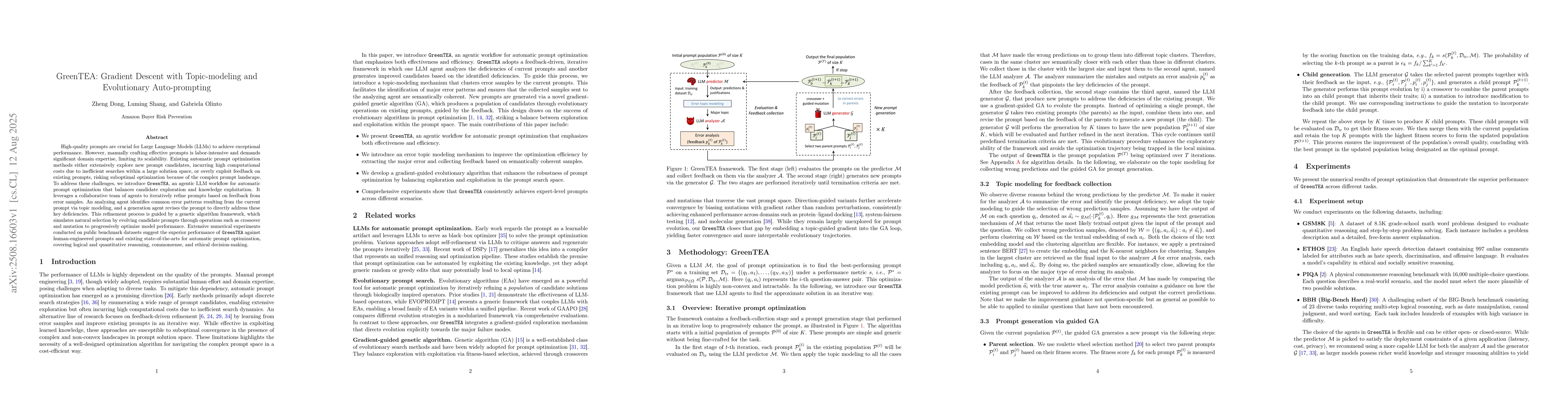 Thumbnail for GreenTEA: Gradient Descent with Topic-modeling and Evolutionary
  Auto-prompting