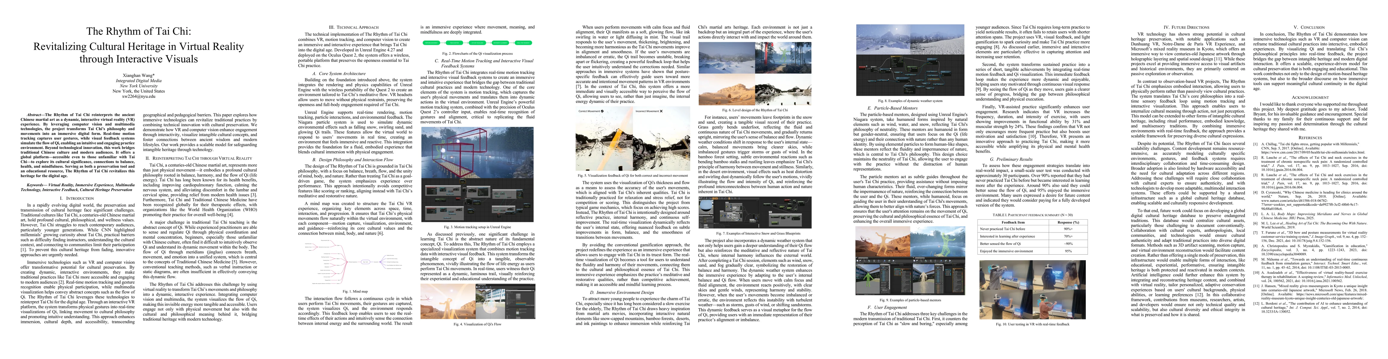 Thumbnail for The Rhythm of Tai Chi: Revitalizing Cultural Heritage in Virtual Reality
  through Interactive Visuals